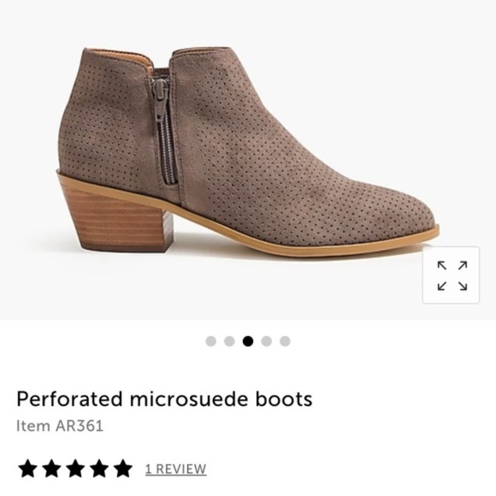 (NIB) J.Crew perforated Faux Suede Booties - 5 - Picture 3 of 4